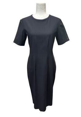 Elaine Kim Techno Stretch Corset Midi Dress Pencil Contrast Trim Bodycon Large
